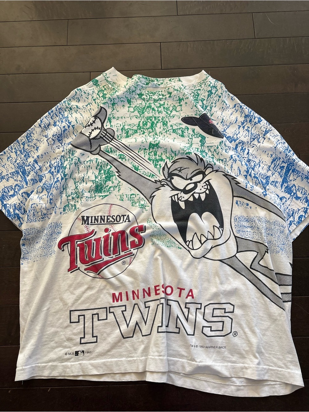 Vintage single stitch AOP tax baseball tee
